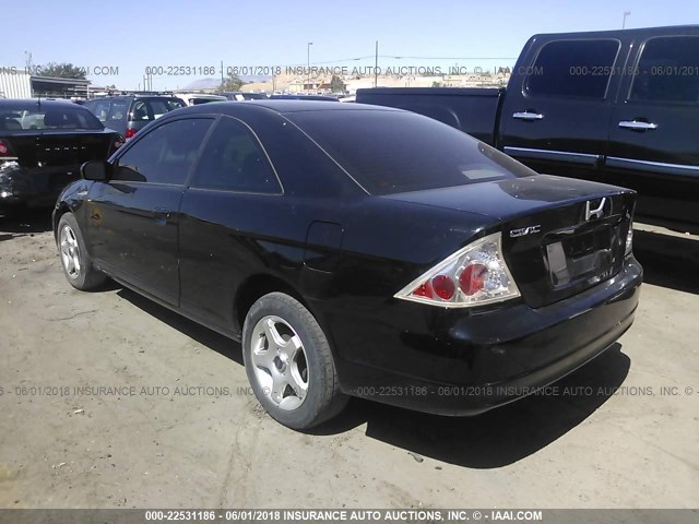 1HGEM22991L100746 - 2001 HONDA CIVIC SI/EX BLACK photo 3