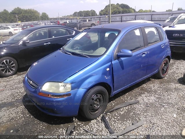 KL1TD62645B299310 - 2005 CHEVROLET AVEO LS BLUE photo 2