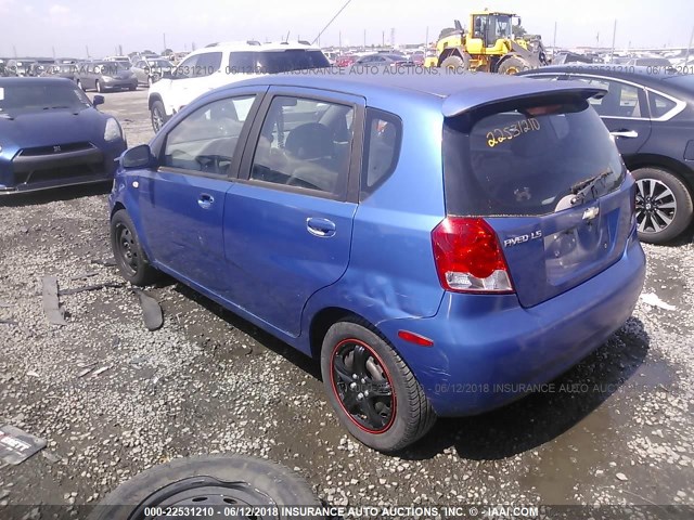 KL1TD62645B299310 - 2005 CHEVROLET AVEO LS BLUE photo 3