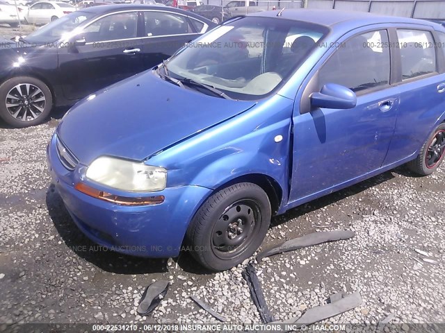KL1TD62645B299310 - 2005 CHEVROLET AVEO LS BLUE photo 6