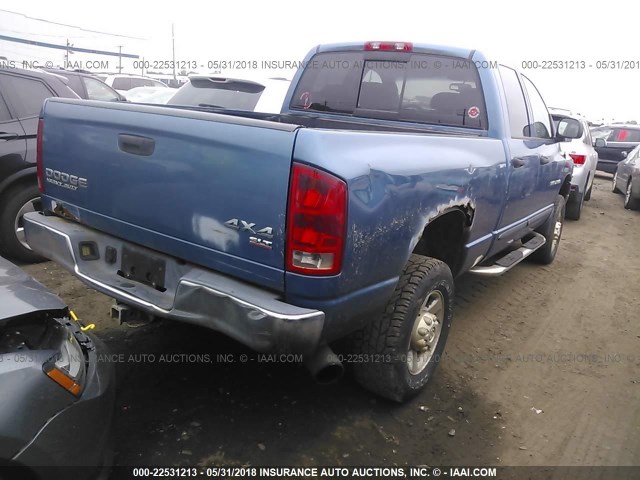 3D7KU28CX4G202665 - 2004 DODGE RAM 2500 ST/SLT 蓝色 照片 4