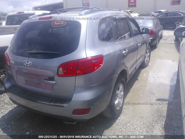 5NMSG13D87H013436 - 2007 HYUNDAI SANTA FE GLS SILVER photo 4