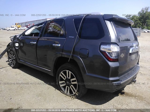 JTEBU5JR5G5335089 - 2016 TOYOTA 4RUNNER SR5 PREM/LTDL/TRAIL/TRD GRAY photo 3