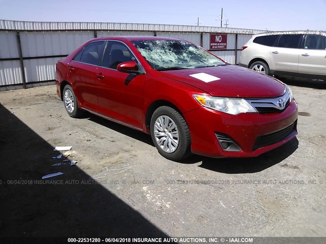 4T1BF1FK6CU564881 - 2012 TOYOTA CAMRY SE/LE/XLE RED photo 1