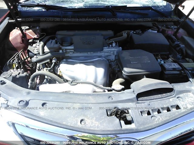 4T1BF1FK6CU564881 - 2012 TOYOTA CAMRY SE/LE/XLE RED photo 10