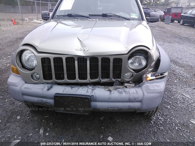 1J4GL48K15W701311 - 2005 JEEP LIBERTY SPORT GREEN photo 6