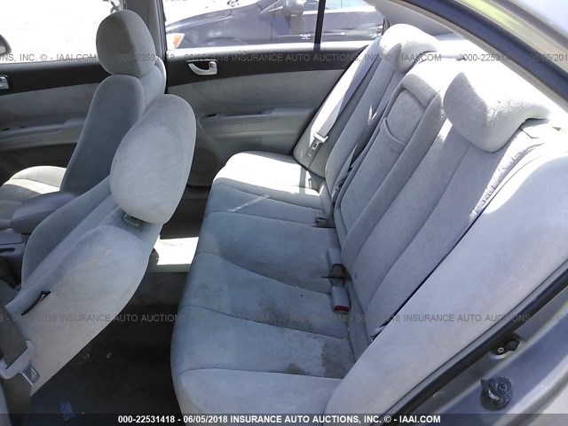 5NPET46C37H287160 - 2007 HYUNDAI SONATA GLS SILVER photo 8