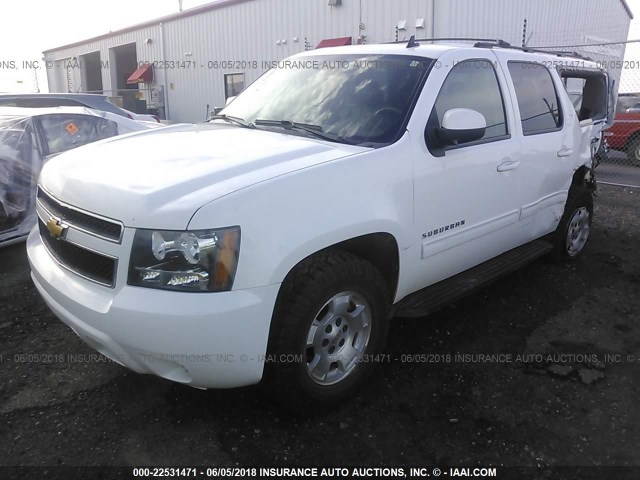 1GNSKJE75CR189816 - 2012 CHEVROLET SUBURBAN K1500 LT WHITE photo 2