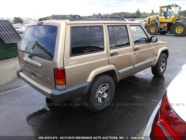 1J4FF68S8XL513906 - 1999 JEEP CHEROKEE SPORT/CLASSIC TAN photo 4