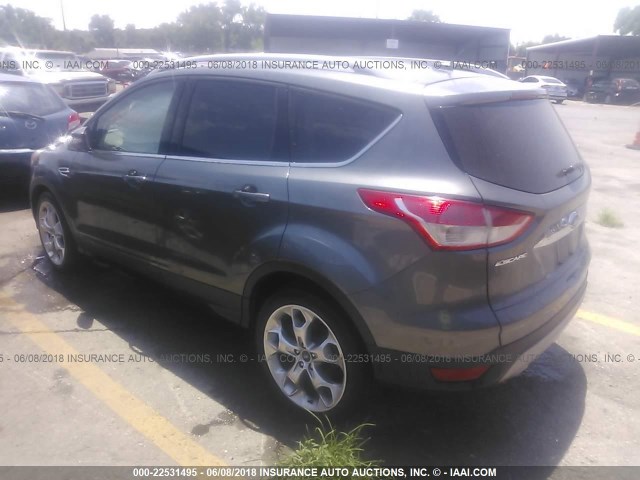 1FMCU0JX9EUD00838 - 2014 FORD ESCAPE TITANIUM GRAY photo 3