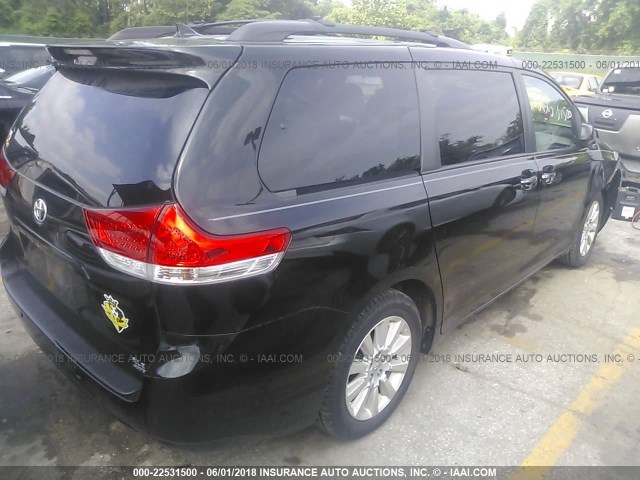 5TDDK3DC6CS033958 - 2012 TOYOTA SIENNA XLE/LIMITED BLACK photo 4