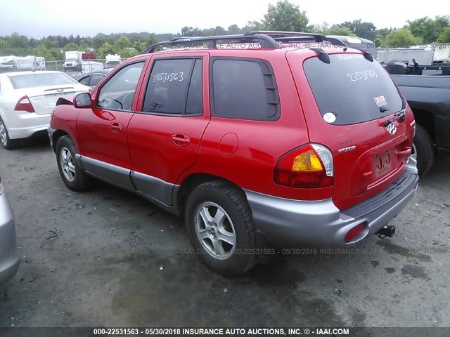 KM8SC73D34U701634 - 2004 HYUNDAI SANTA FE GLS/LX RED photo 3