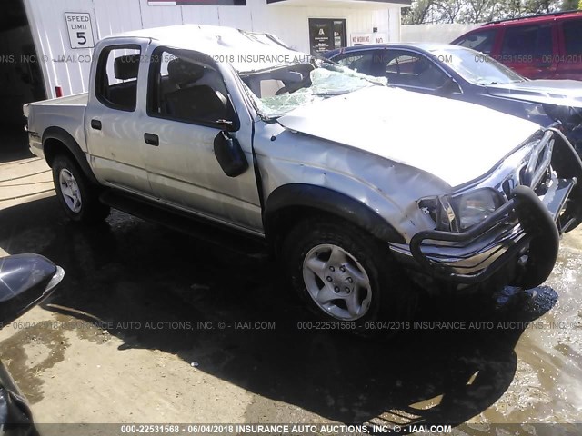 5TEHN72N54Z309815 - 2004 TOYOTA TACOMA DOUBLE CAB GRAY photo 1