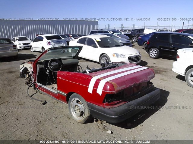 3B3XP45K7MT599193 - 1991 DODGE SHADOW RED photo 3