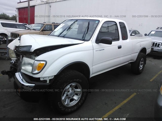 4TAWN72N7XZ433863 - 1999 TOYOTA TACOMA XTRACAB WHITE photo 2