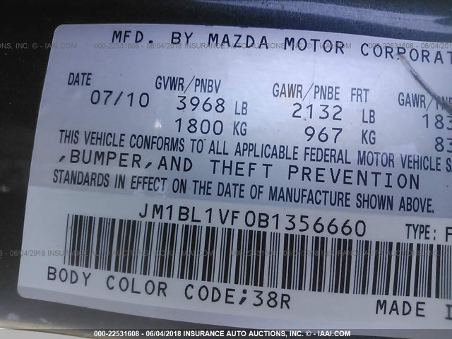JM1BL1VF0B1356660 - 2011 MAZDA 3 I GRAY photo 9