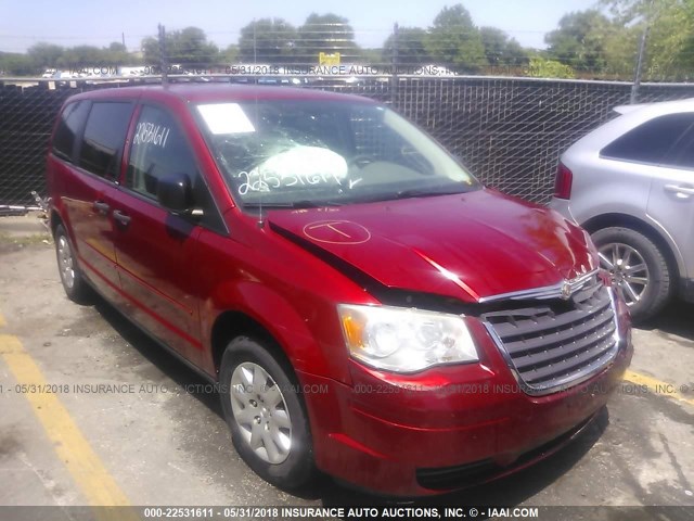 2A8HR44H38R656512 - 2008 CHRYSLER TOWN & COUNTRY LX RED photo 1