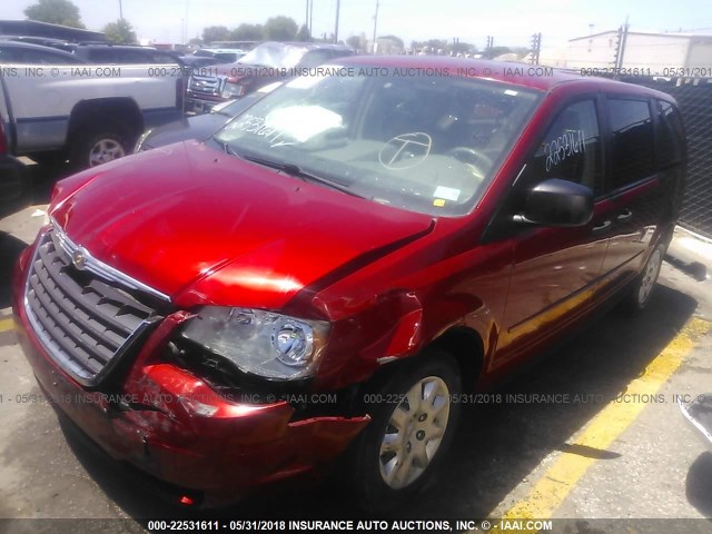 2A8HR44H38R656512 - 2008 CHRYSLER TOWN & COUNTRY LX RED photo 2