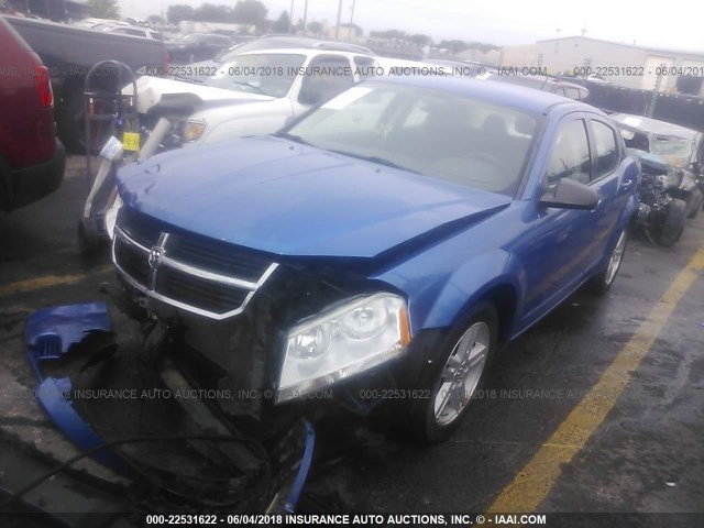 1B3LC56K68N159034 - 2008 DODGE AVENGER SXT BLUE photo 2