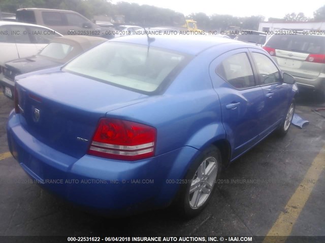 1B3LC56K68N159034 - 2008 DODGE AVENGER SXT BLUE photo 4