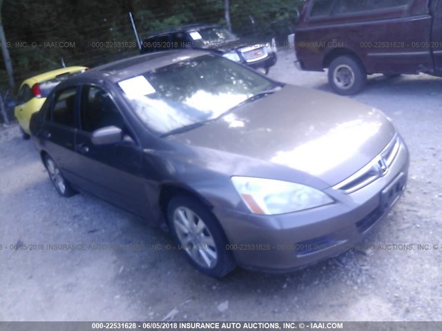 1HGCM66517A020609 - 2007 HONDA ACCORD EX GRAY photo 1