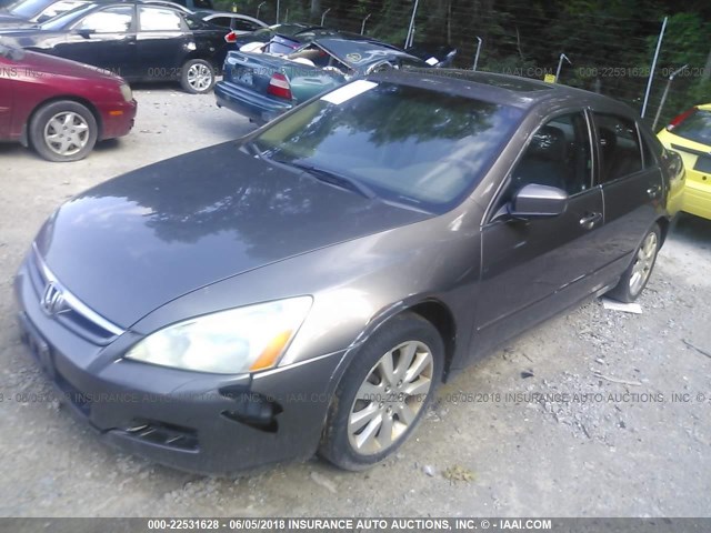 1HGCM66517A020609 - 2007 HONDA ACCORD EX GRAY photo 2