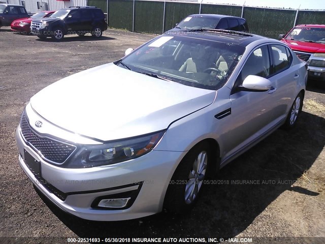 5XXGN4A78FG432183 - 2015 KIA OPTIMA EX SILVER photo 2