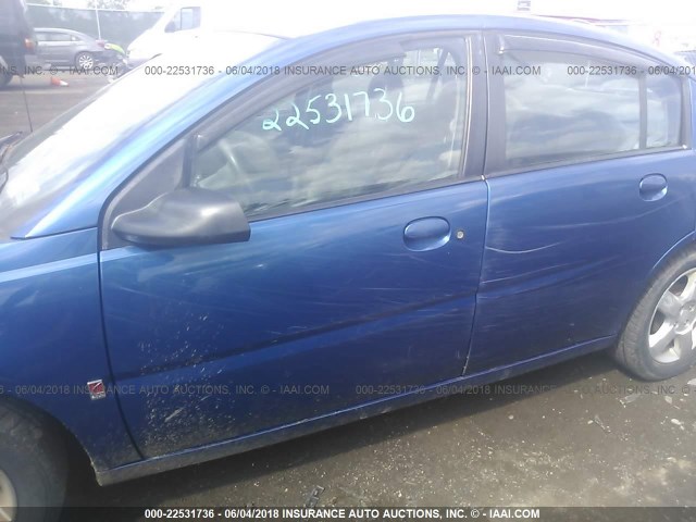 1G8AZ55F46Z105479 - 2006 SATURN ION LEVEL 2 BLUE photo 6