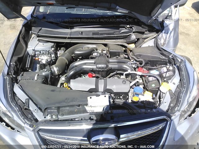 JF2GPADC3HH237956 - 2017 SUBARU CROSSTREK PREMIUM ვერცხლისფერი ფოტო 10