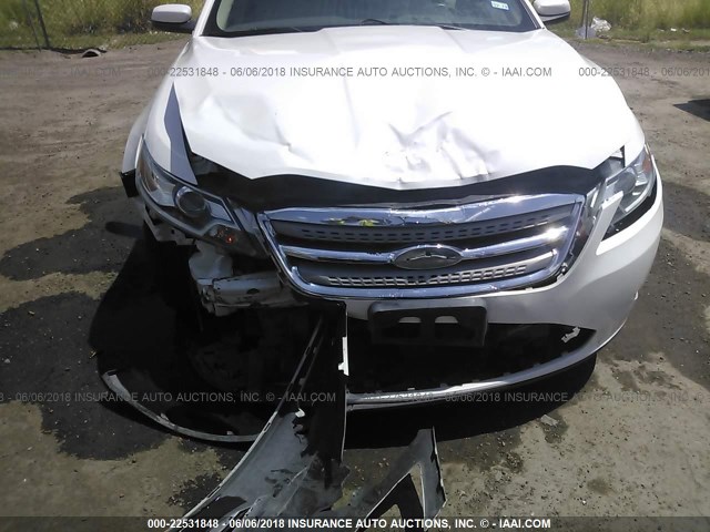 1FAHP2EW9BG186886 - 2011 FORD TAURUS SEL WHITE photo 6