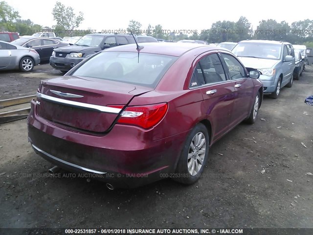 1C3CCBCG0EN157762 - 2014 CHRYSLER 200 LIMITED RED photo 4