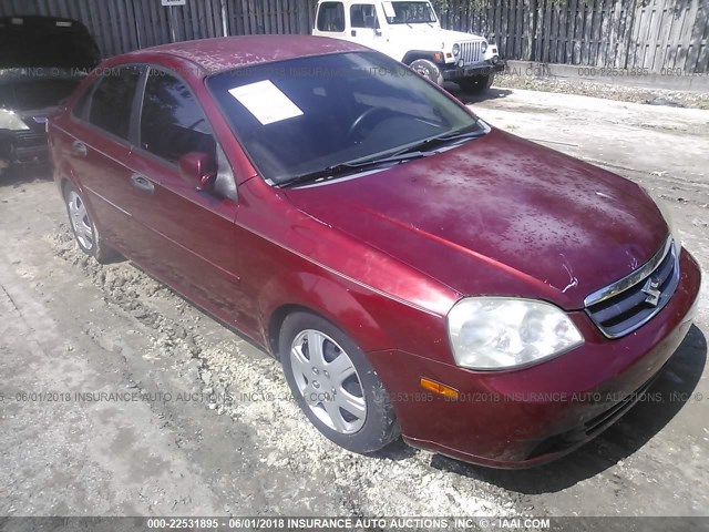 KL5JD56Z58K756442 - 2008 SUZUKI FORENZA CONVENIENCE/POPULAR RED photo 1