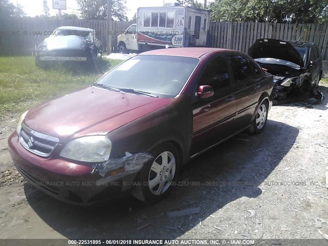 KL5JD56Z58K756442 - 2008 SUZUKI FORENZA CONVENIENCE/POPULAR RED photo 2