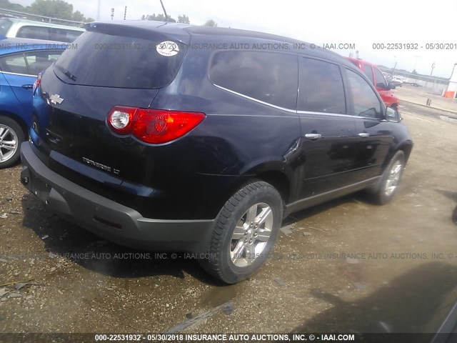 1GNKRGED7BJ353021 - 2011 CHEVROLET TRAVERSE LT BLUE photo 4