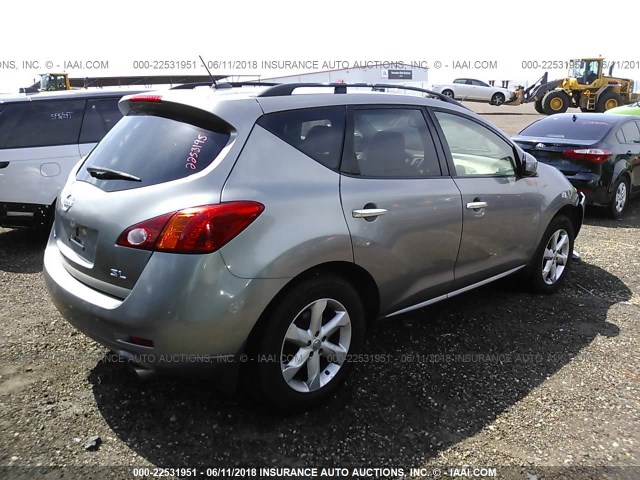 JN8AZ18U99W027168 - 2009 NISSAN MURANO S/SL GRAY photo 4