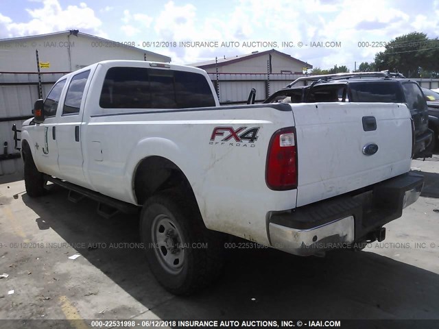 1FT8W3BT5DEB47272 - 2013 FORD F350 4X4 CREWCAB SUPER DUTY WHITE photo 3