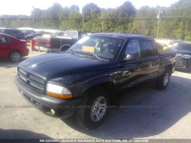 1D7HL38X53S366211 - 2003 DODGE DAKOTA QUAD SPORT BLACK photo 2