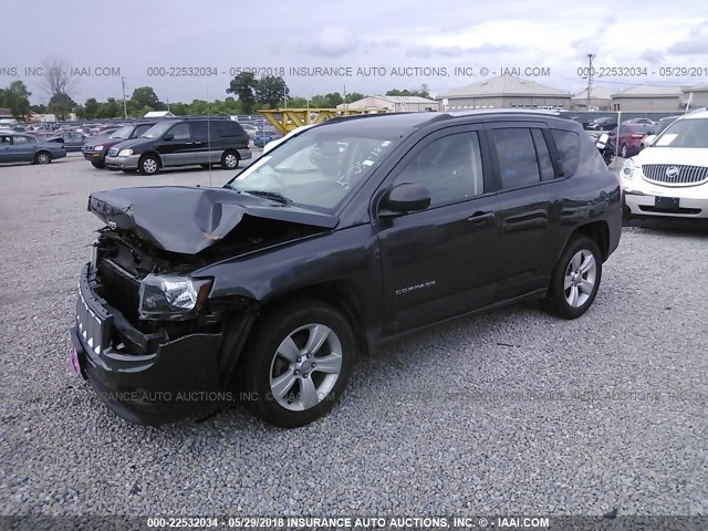 1C4NJDBB9ED718462 - 2014 JEEP COMPASS SPORT GRAY photo 2