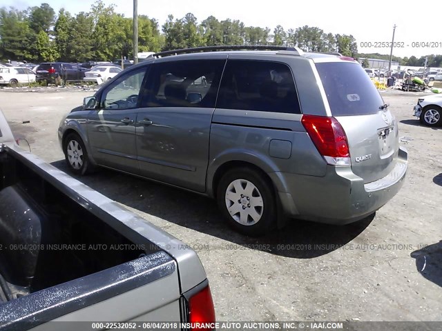 5N1BV28U15N111630 - 2005 NISSAN QUEST S/SE/SL GREEN photo 3