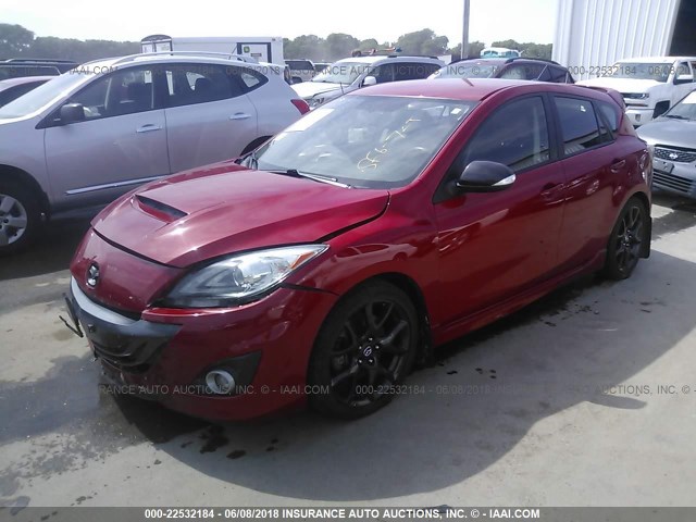 JM1BL1L34D1743496 - 2013 MAZDA SPEED 3 RED photo 2