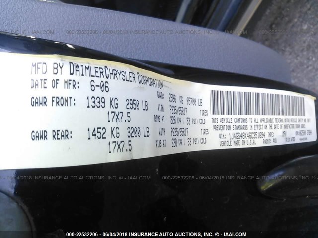 1J4GS48K46C351694 - 2006 JEEP GRAND CHEROKEE LAREDO/COLUMBIA/FREEDOM 黑色 照片 9