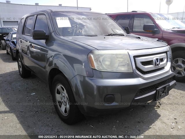 5FNYF3H26BB006057 - 2011 HONDA PILOT LX GRAY photo 1