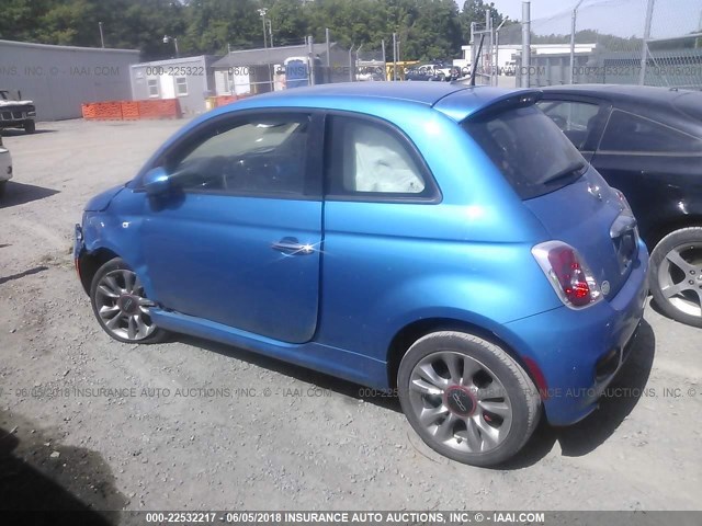 3C3CFFBR0GT155403 - 2016 FIAT 500 SPORT BLUE photo 3