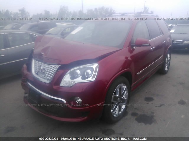 1GKKVTED8CJ409485 - 2012 GMC ACADIA DENALI MAROON photo 2