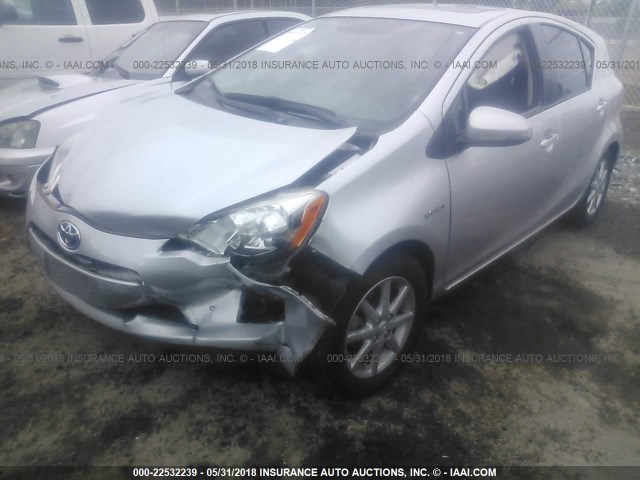 JTDKDTB35D1036448 - 2013 TOYOTA PRIUS C SILVER photo 2