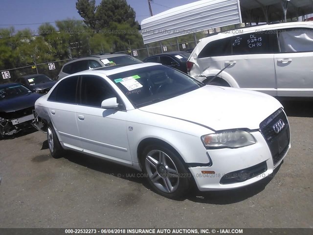 WAUAF78E88A081456 - 2008 AUDI A4 2.0T WHITE photo 1