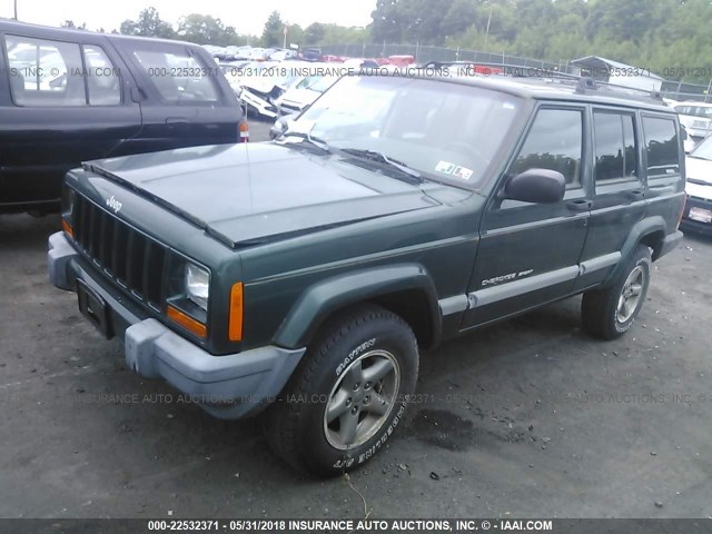 1J4FF68S8XL541219 - 1999 JEEP CHEROKEE SPORT/CLASSIC GREEN photo 2