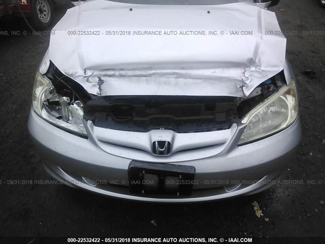 2HGES16374H643231 - 2004 HONDA CIVIC DX VP SILVER photo 6