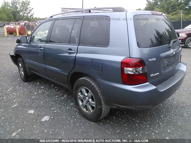 JTEEP21A950131533 - 2005 TOYOTA HIGHLANDER LIMITED BLUE photo 3