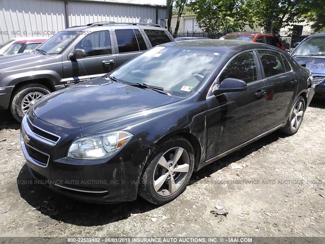 1G1ZC5E17BF200198 - 2011 CHEVROLET MALIBU 1LT შავი ფოტო 2